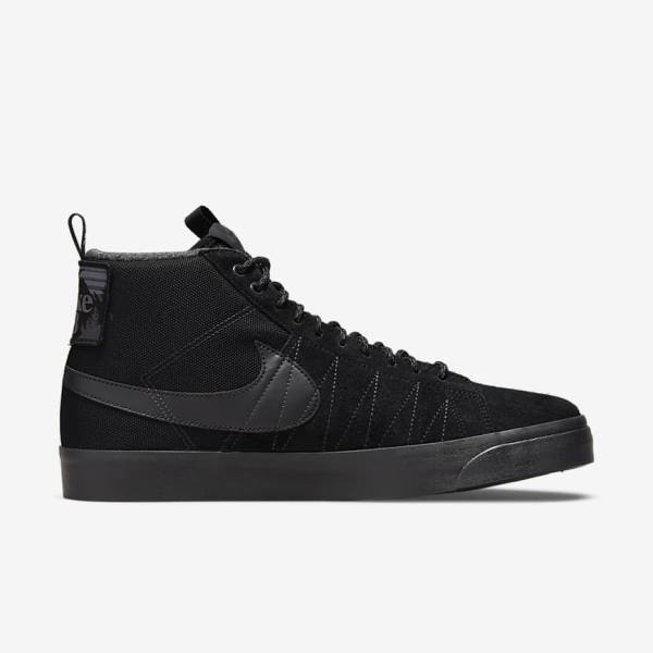 Men's Nike SB Zoom Blazer Mid Premium Sneakers Black / Dark Grey | NK103BRZ