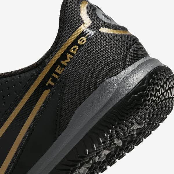 Men's Nike Tiempo Legend 9 Academy IC Indoor-Court Football Shoes Black / Dark Grey / Metal Gold / Black | NK710OAT