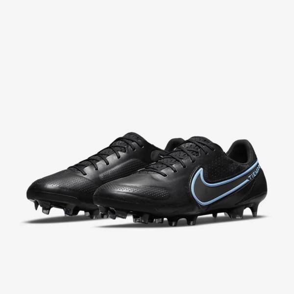 Men's Nike Tiempo Legend 9 Elite FG Firm-Ground Football Shoes Black / Grey | NK385EBH