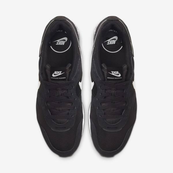 Men's Nike Venture Runner Sneakers Black / White | NK624ZMW