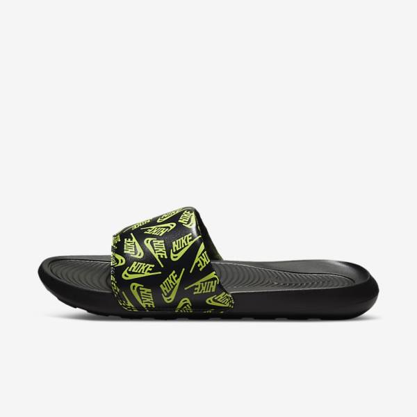 Men\'s Nike Victori One Printed Slides Black | NK815JXF