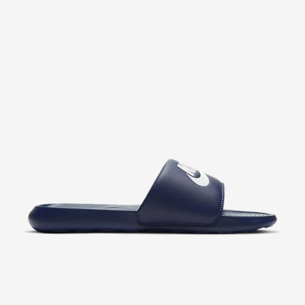 Men's Nike Victori One Slides Navy / Navy / White | NK581RIH