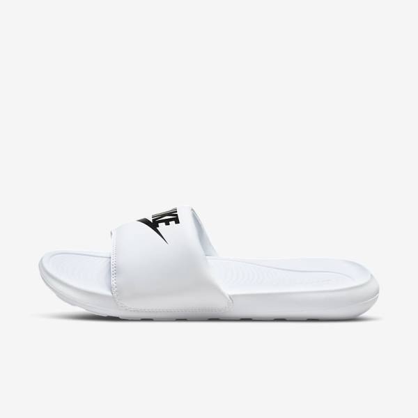 Men\'s Nike Victori One Slides White / Black | NK741CBF