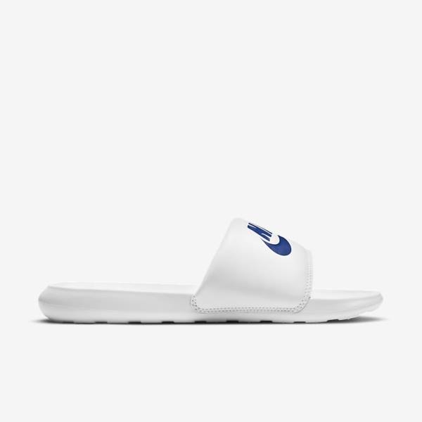 Men's Nike Victori One Slides White / Royal | NK862DZB