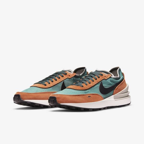 Men's Nike Waffle One SE Sneakers Green / Red / Orange / Black | NK478BUK