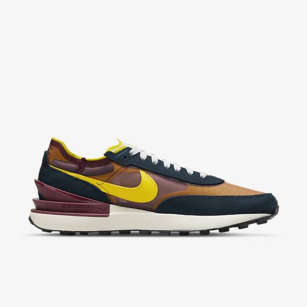 Men's Nike Waffle One SE Sneakers Navy / White / Yellow | NK631CHU