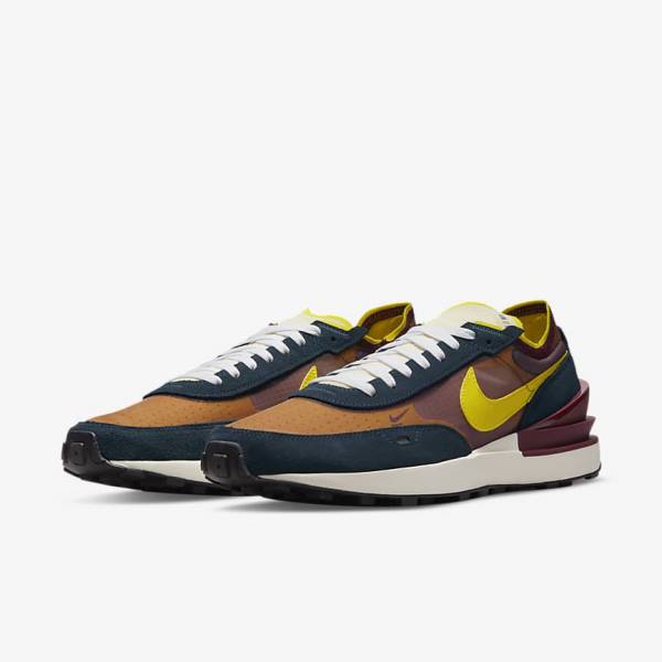 Men's Nike Waffle One SE Sneakers Navy / White / Yellow | NK631CHU