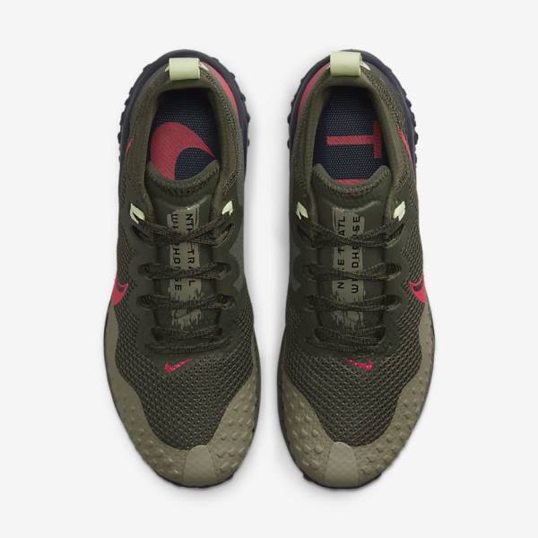 Men's Nike Wildhorse 7 Trail Running Shoes Khaki / Olive / Obsidian / Red | NK201YTK