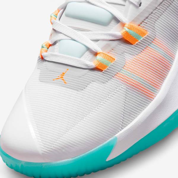 Men's Nike Zion 1 Basketball Shoes White / Orange / Turquoise / Black | NK438YKW