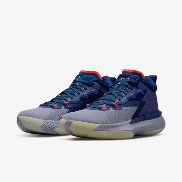 Men's Nike Zion 1 ZNA Basketball Shoes Blue / Purple / Indigo / Light Red | NK152RXD