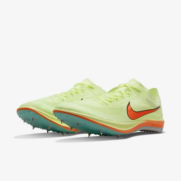 Men's Nike ZoomX Dragonfly Athletics Distance Spikes Running Shoes Turquoise / Black / Orange | NK752KCT