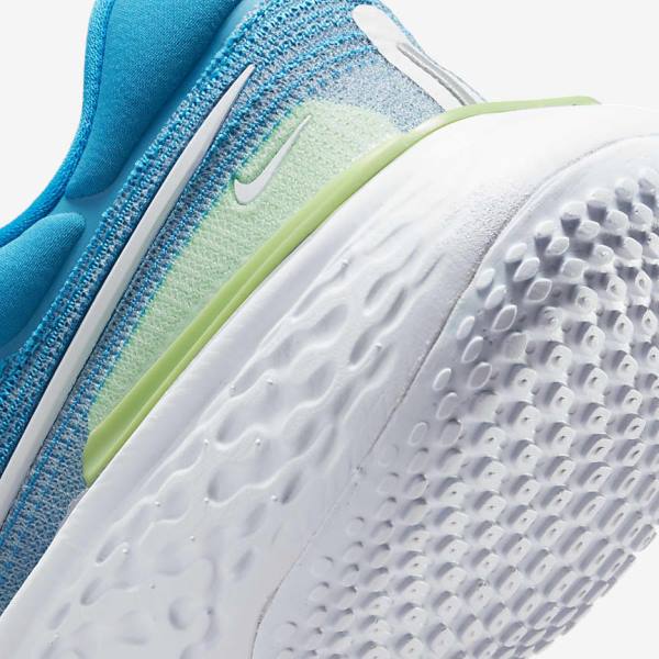 Men's Nike ZoomX Invincible Run Flyknit Road Running Shoes Blue / Light Green / Grey / White | NK874JFW