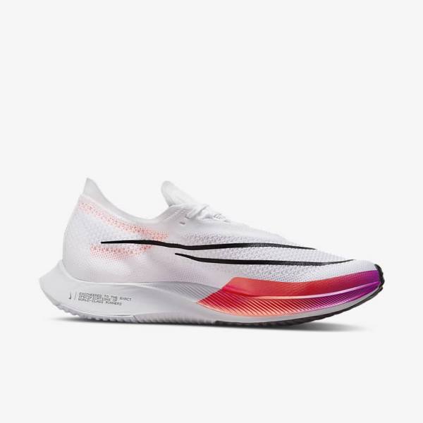 Men's Nike ZoomX Streakfly Road Racing Running Shoes White / Red / Purple / Black | NK852CQM