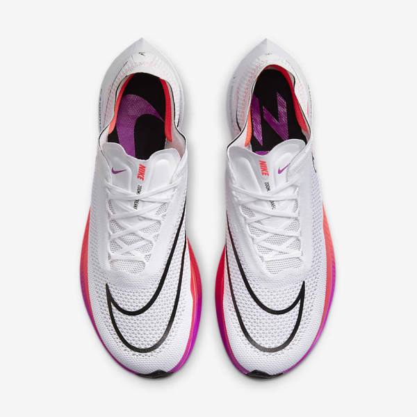 Men's Nike ZoomX Streakfly Road Racing Running Shoes White / Red / Purple / Black | NK852CQM