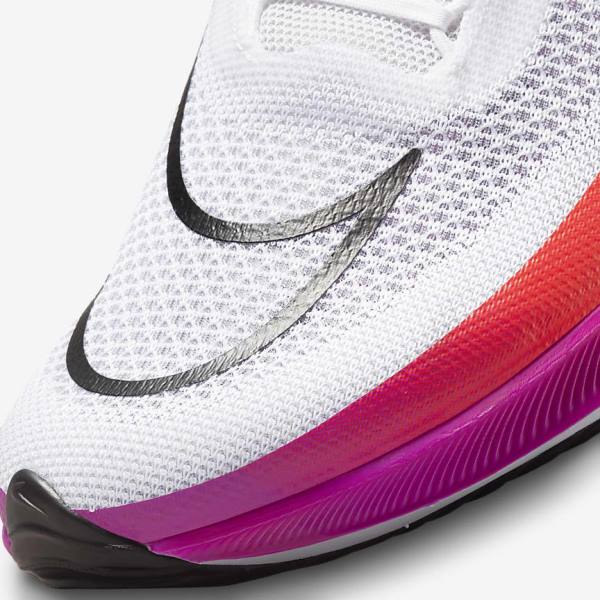 Men's Nike ZoomX Streakfly Road Racing Running Shoes White / Red / Purple / Black | NK852CQM