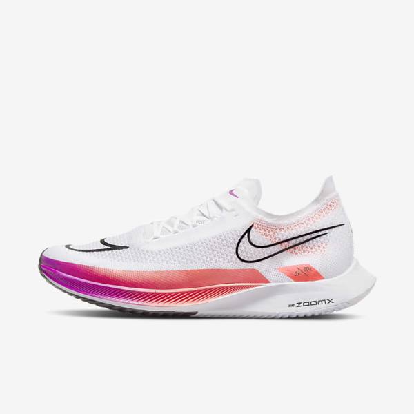 Men\'s Nike ZoomX Streakfly Road Racing Running Shoes White / Red / Purple / Black | NK852CQM