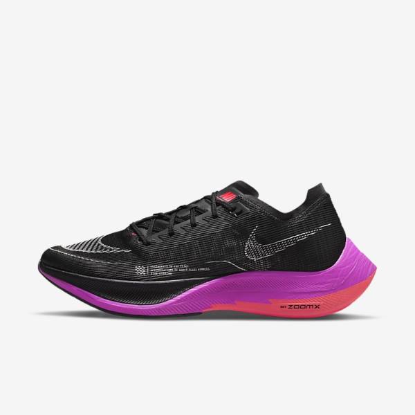 Men\'s Nike ZoomX Vaporfly Next% 2 Road Racing Running Shoes Black / Purple / Grey / Red | NK217LTN