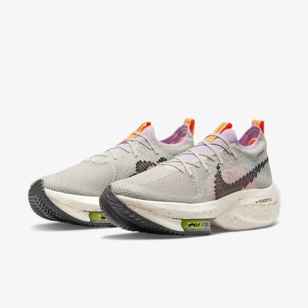 Men's Nike Zoom Alphafly Next Nature Road Racing Running Shoes Blue Grey / Light Pink / Light Cream / Black | NK978WYV