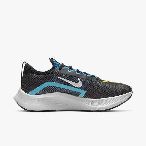 Men's Nike Zoom Fly 4 Road Running Shoes Black / Green / Orange | NK127ITD