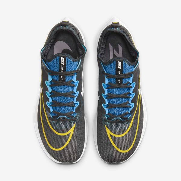 Men's Nike Zoom Fly 4 Road Running Shoes Black / Green / Orange | NK127ITD