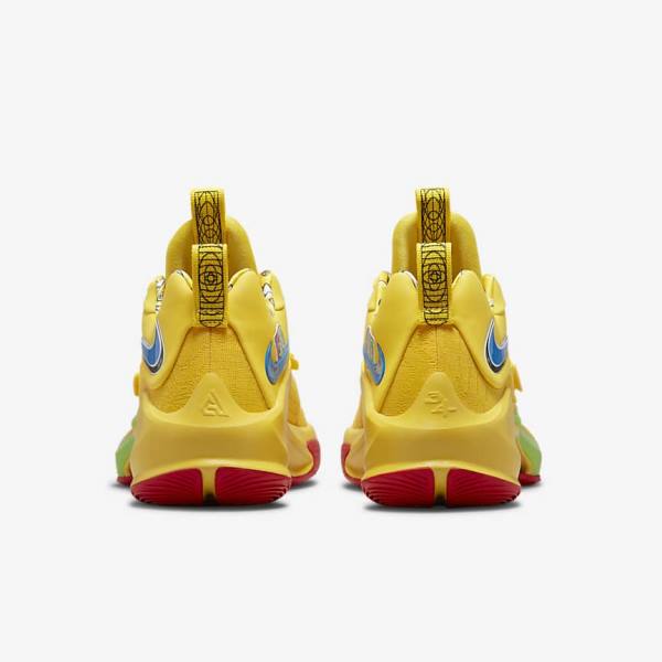 Men's Nike Zoom Freak 3 Basketball Shoes Yellow / White / Red / Black | NK568XET