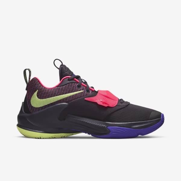 Men's Nike Zoom Freak 3 Basketball Shoes Purple / Pink / Purple / Light Lemon | NK901ABN