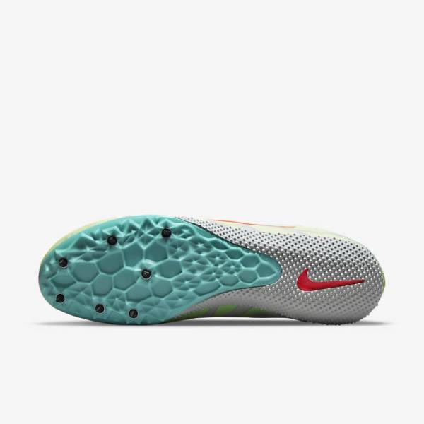 Men's Nike Zoom Rival S 9 Athletics Sprinting Spikes Running Shoes Turquoise / Orange | NK065SPD