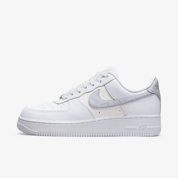 Women\'s Nike Air Force 1 07 Sneakers White / Metal Silver / Platinum | NK380LVF