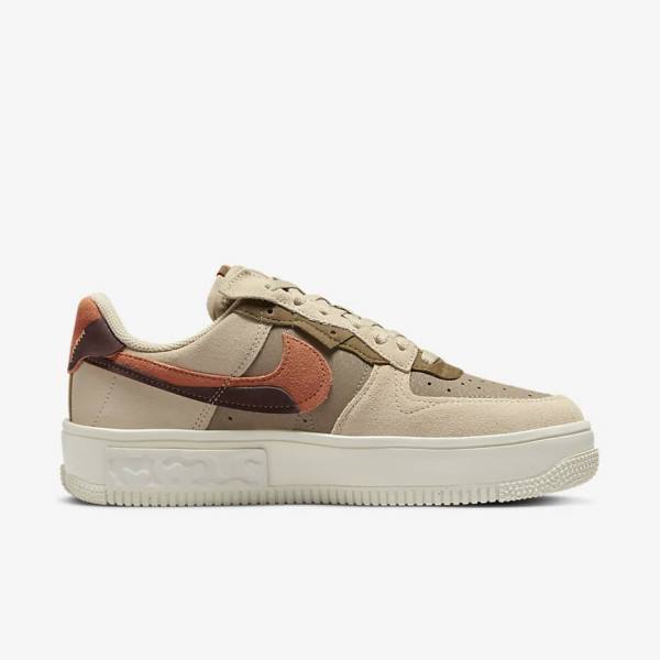 Women's Nike Air Force 1 Fontanka Sneakers Burgundy / Khaki | NK540SDH