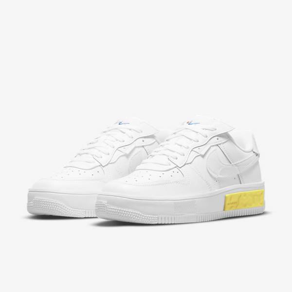 Women's Nike Air Force 1 Fontanka Sneakers White / Yellow / White | NK850RVJ