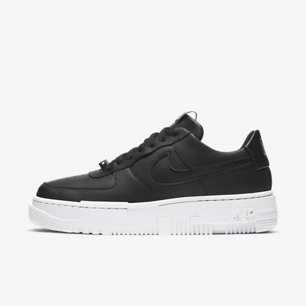 Women\'s Nike Air Force 1 Pixel Sneakers Black / White / Black | NK819UWT