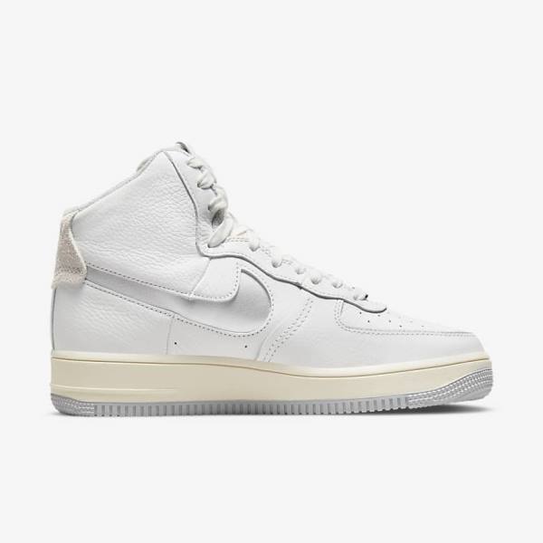 Women's Nike Air Force 1 Sculpt Sneakers White / Silver | NK089QIR