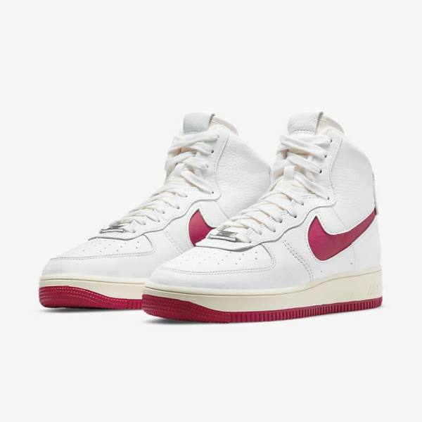 Women's Nike Air Force 1 Sculpt Sneakers White / Red | NK509QLE