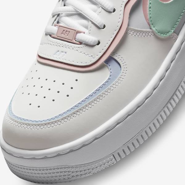 Women's Nike Air Force 1 Shadow Sneakers White / Mint / Grey | NK402PWX