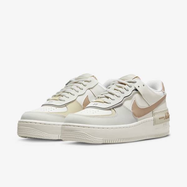 Women's Nike Air Force 1 Shadow Sneakers Khaki / Light Beige | NK648DKY