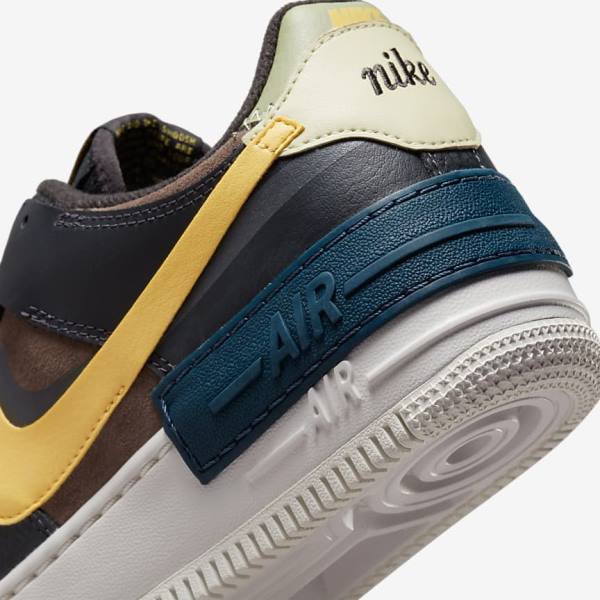 Women's Nike Air Force 1 Shadow Sneakers Green / White / Gold | NK729RUH