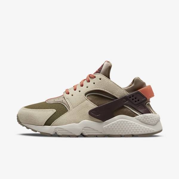 Women\'s Nike Air Huarache SP Sneakers Khaki / Burgundy | NK195PGA