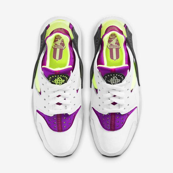 Women's Nike Air Huarache Sneakers White / Black / Yellow | NK542JQR