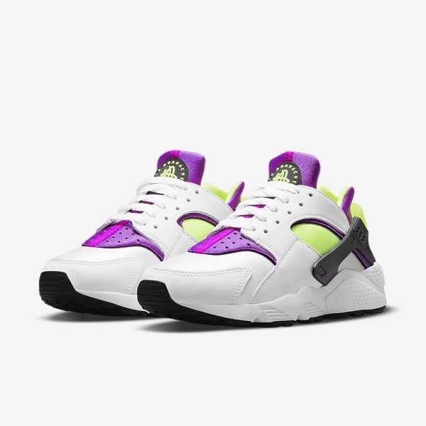 Women's Nike Air Huarache Sneakers White / Black / Yellow | NK542JQR