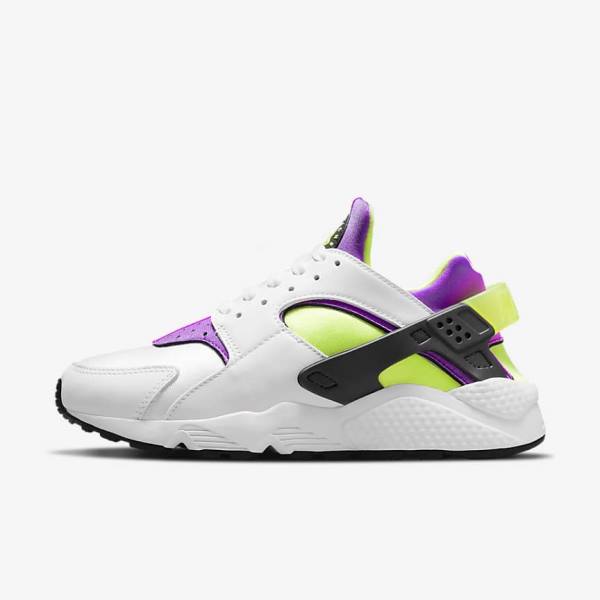 Women\'s Nike Air Huarache Sneakers White / Black / Yellow | NK542JQR