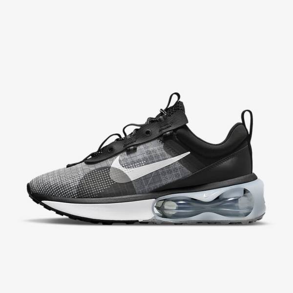 Women\'s Nike Air Max 2021 Sneakers Black / Metal Silver / Grey / White | NK780QMN