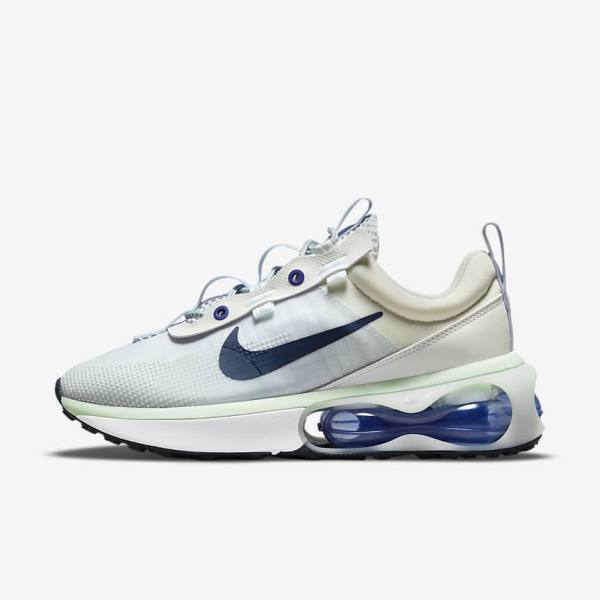 Women\'s Nike Air Max 2021 Sneakers White / Green / Obsidian | NK621DNG