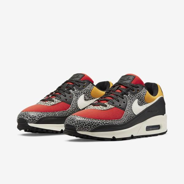 Women's Nike Air Max 90 SE Sneakers Black / Red | NK791CMN