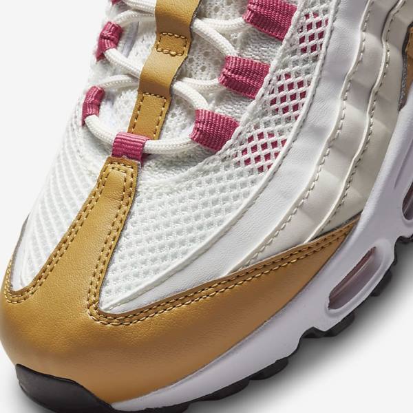 Women's Nike Air Max 95 Sneakers White / Brown / Green | NK850EUM