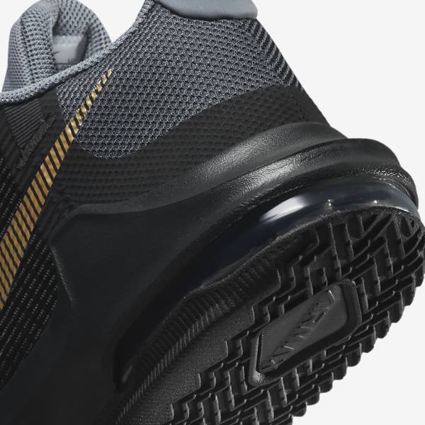 Women's Nike Air Max Impact 3 Basketball Shoes Black / Grey / Dark Grey / Metal Gold | NK510RJY