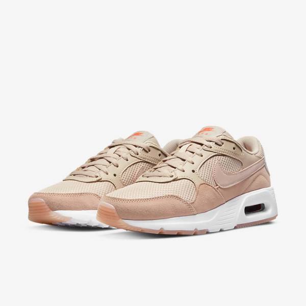 Women's Nike Air Max SC Sneakers Khaki Grey / Rose / White / Pink | NK270OKH