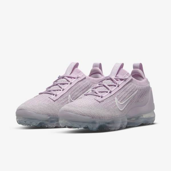 Women's Nike Air VaporMax 2021 FK Sneakers Light Pink / White / Metal Silver / Purple | NK279AEX