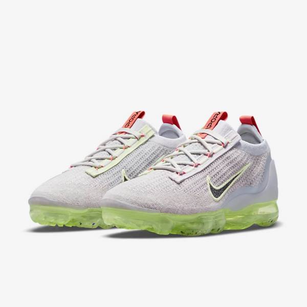 Women's Nike Air VaporMax 2021 FK Sneakers Light Beige / Light Green / Black | NK897RBU