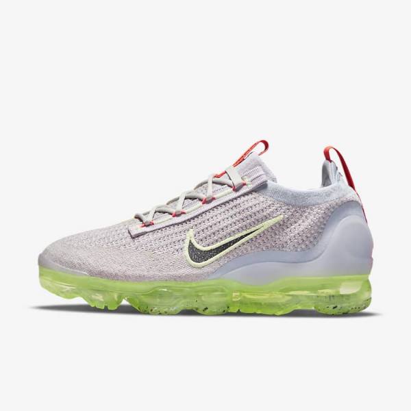 Women\'s Nike Air VaporMax 2021 FK Sneakers Light Beige / Light Green / Black | NK897RBU