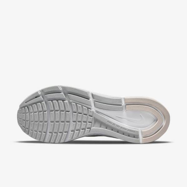 Women's Nike Air Zoom Structure 24 Road Running Shoes White / Light Pink / Grey / Green | NK752ZHU